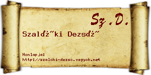 Szalóki Dezső névjegykártya