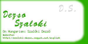 dezso szaloki business card
