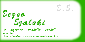 dezso szaloki business card